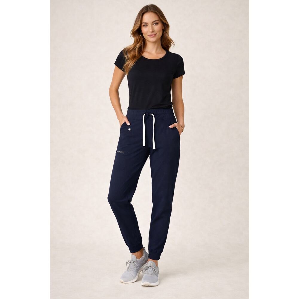 FIGS Jogger Scrub Pants Medium Petite Navy Medical Nurse Healthcare Comfortable